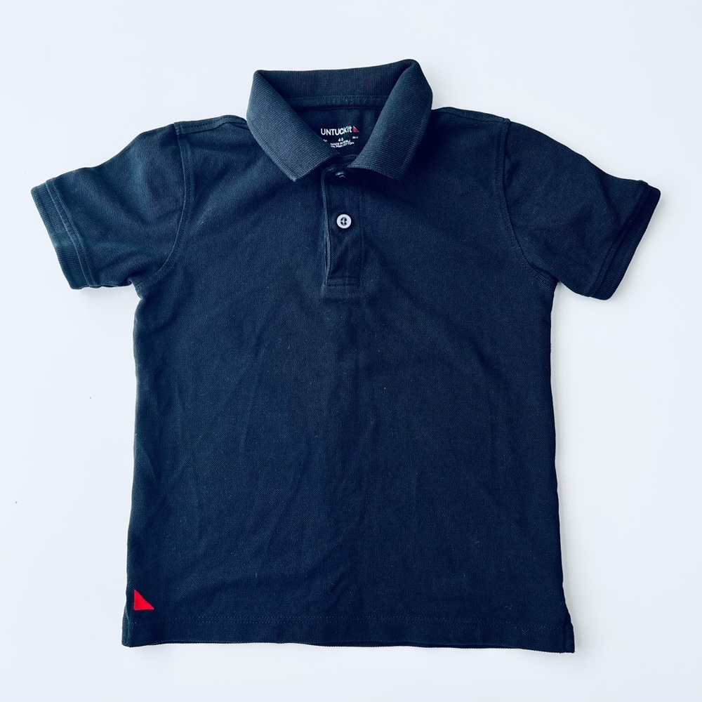 Untuckit boys black short sleeve polo shirt 4-5